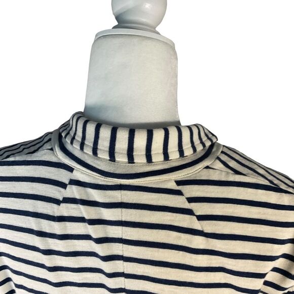 J. Crew Navy Blue Off White Nautical Maritime Striped Cotton Knit Blazer Sz XS - Picture 7 of 14